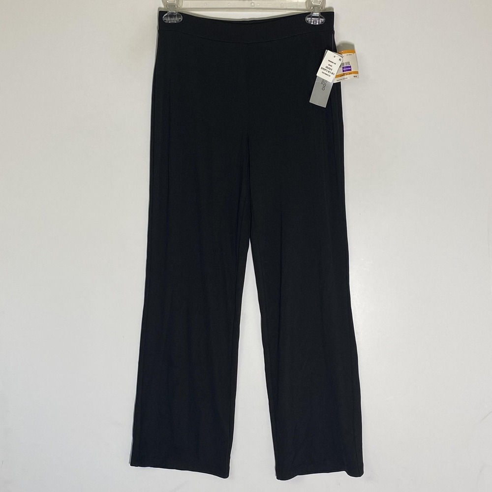 Kasper Dress Pants Womens Small Black Knit Pull On Straight Leg Stretch